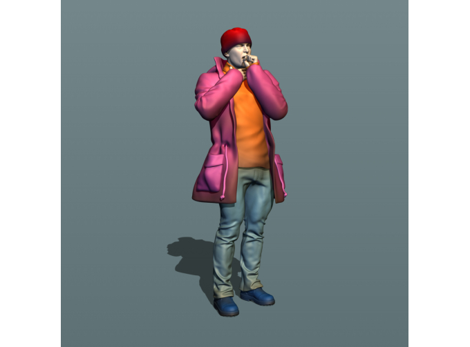 Фигурка Мужчина кашляет, окрашенная