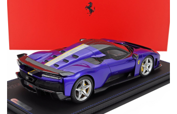 FERRARI F80 2024 - Silver Rims - Con Vetrina - With Showcase, Blu Elettrico - Blue White