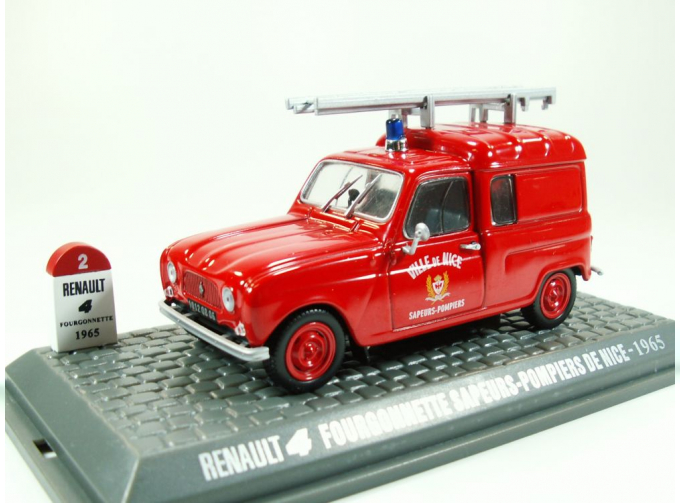 RENAULT 4 Fourgonette Sapeurs-Pompires De Nice (1965), red