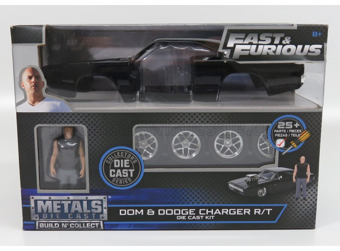 DODGE Dom's Dodge Charger R/t 1970 - With Figure Dominic Toretto - Fast & Furious 7, Matt Black