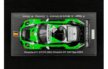 PORSCHE 911 992 Gt3 R 4.2l Team Dinamic Gt №54 24h Spa (2024) Philipp Sager - Guilherme Moura De Olivera - Christopher Zochling - Marvin Dienst, Green Black