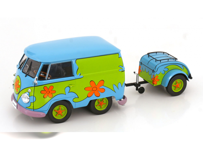 VOLKSWAGEN T1 Van Kool Combi Ghosthunters Machine With Trailer (1950), Blue Green