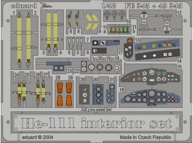 Цветное фототравление для He 111 interior