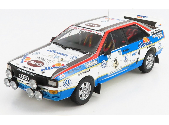 AUDI QUATTRO A2 №3 3rd RALLY ARGENTINA YPF (1984) J.RECALDE - J.DEL BUONO, WHITE/BLUE/ RED