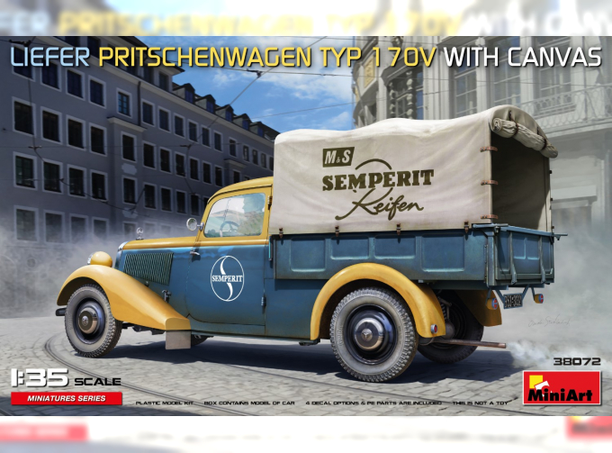 Сборная модель MERCEDES-BENZ Type 170v Liefer Pritschenwagen Semperit With Canvas (1935)