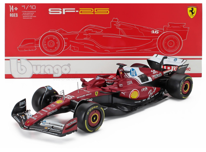 FERRARI F1 Sf-25 Team Scuderia Ferrari №16 Season Charles Leclerc (2025), Red