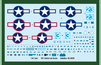 Сборная модель Самолет F6F-3 Hellcat Late Version