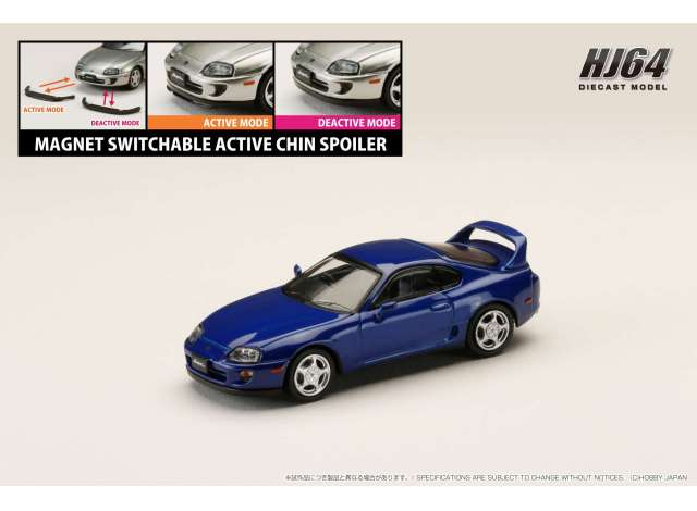 Toyota Supra RZ (JZA80) with Active Spoiler Parts, blue mica metallic
