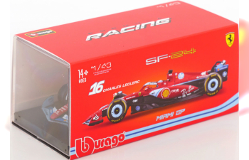 FERRARI F1 Sf-24 Team Scuderia Ferrari №16 3rd Miami Gp (2024) Charles Leclerc - With Pilot And Showcase, Red Black Light Blue