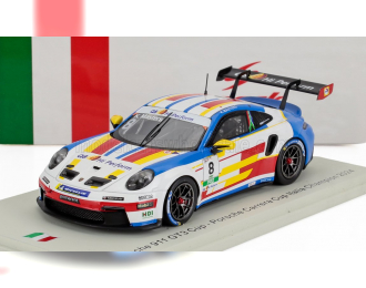 PORSCHE 911 992 Gt3 №8 Porsche Carrera Cup Italy Champion (2024) Keagan Masters, White Blue Red