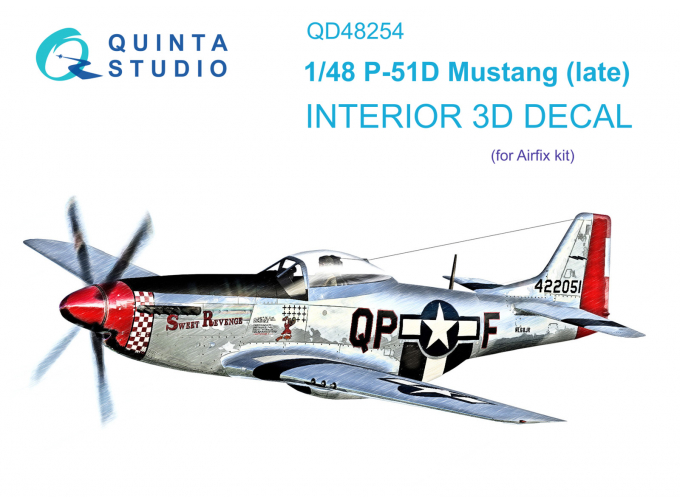 3D Декаль интерьера кабины P-51D Late (Airfix)