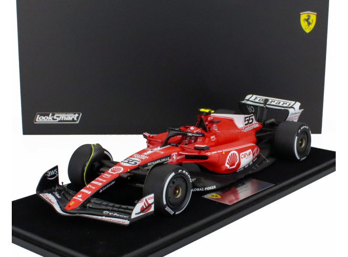 FERRARI F1 Sf-23 Team Scuderia Ferrari №55 Usa Las Vegas Gp (2023) Carlos Sainz, Red White Black