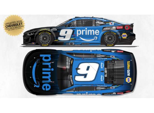 Chevrolet #9 Chase Elliott *Amazon Prime*, blue/white/black 2026
