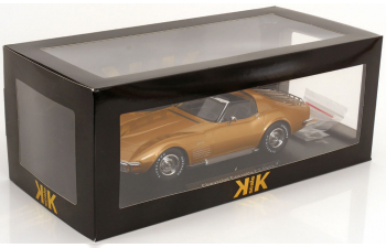 CHEVROLET Corvette C3 with removable roof parts and side pipes (1972), gold metallic