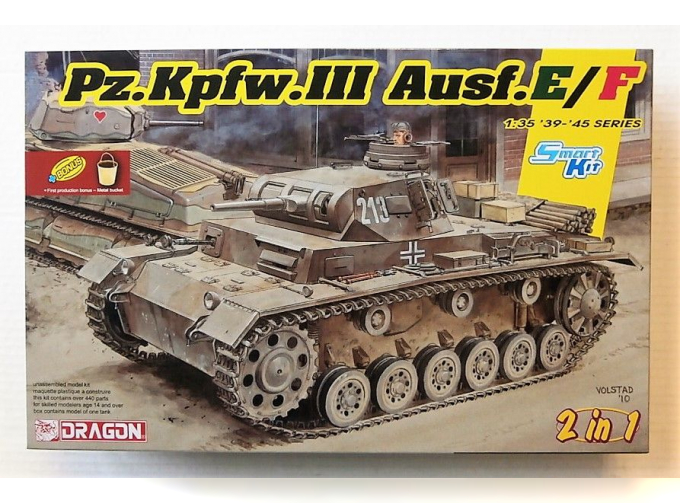 Сборная модель Танк Pz.Kpfw.III Ausf.E/F (Smart kit) (2 in 1)