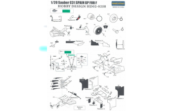 Набор для доработки Sauber C31 Spain GP для моделей F （PE+Resin）