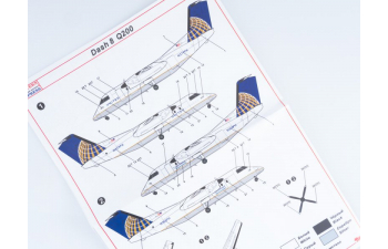 Сборная модель Пассажирский самолет Bombardier Dash 8 Q200 (United Express)