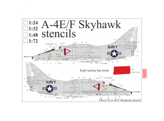 Декаль для A-4E/F Skyhawk, тех. надписи