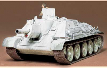 Сборная модель Советская самоходная артиллерийская установка СУ-122 с 1 фигурой танкиста