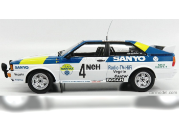 AUDI QUATTRO (night version) №4 WINNER RALLY SWEDEN (1982) S.BLOMQVIST - B.CEDERBERG, white