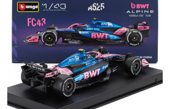 ALPINE F1 A525 Team Bwt Alpine №43 Season (2025) Franco Colapinto - With Pilot And Showcase, Black Blue Pink