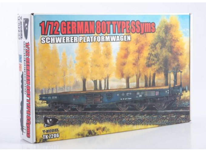 Сборная модель German 80T Type SSyms Schwerer platormwagen Wooden Tip