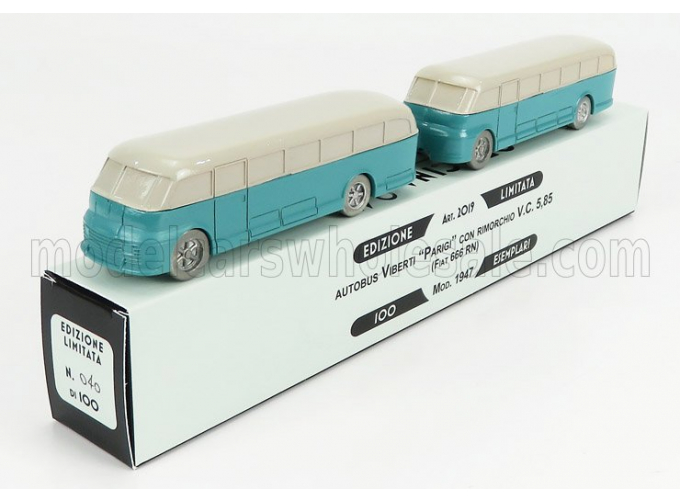 FIAT 666rn Autobus Con Rimorchio Viberti Parigi (1946), Light Blue Grey