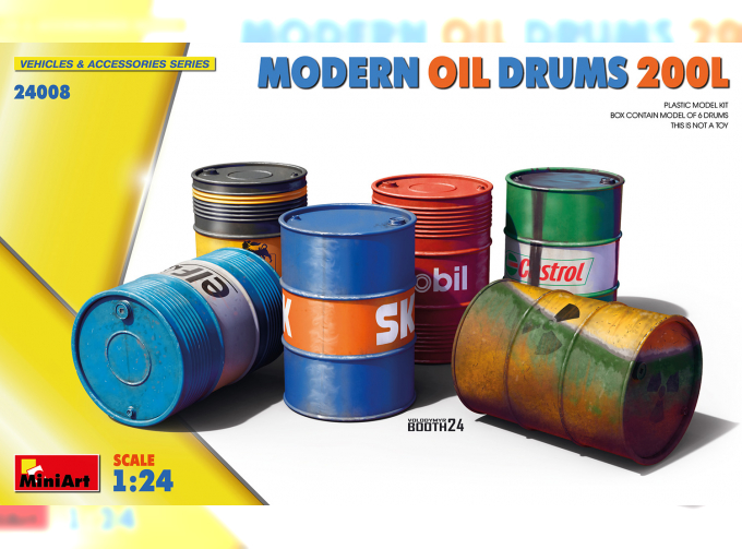 Сборная модель современные нефтяные бочки 200л / Modern Oil Drums 200l