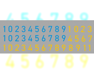 Декаль  с цифрами для спецтехники (синие, желтые), 65 х 22 мм