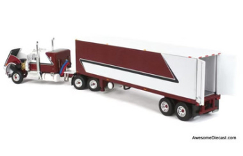 Kenworth W900A Sleeper Tractor w/40 Refrigerated Trailer, Burgundy/White