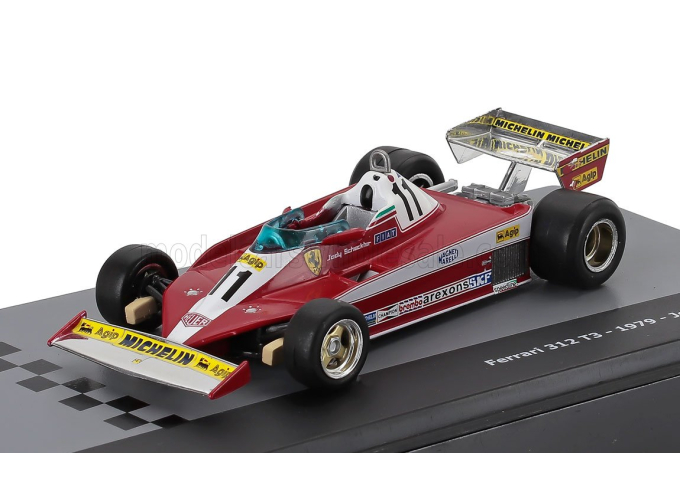 FERRARI F1 312t3 №11 World Champion Season (1979) Jody Scheckter - Con Vetrina - With Showcase, Red