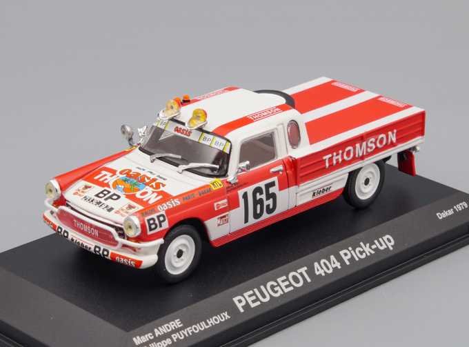 PEUGEOT 404 Pick-Up #165 Puyfoulhoux "Paris Dakar" (1979), red / white