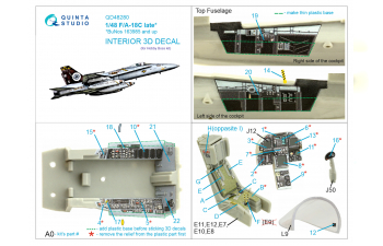 3D Декаль интерьера кабины F/A-18C late (HobbyBoss)