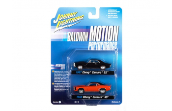 CHEVROLET Camaro SS (1967), black + CHEVROLET Camaro SS (1969), orange 