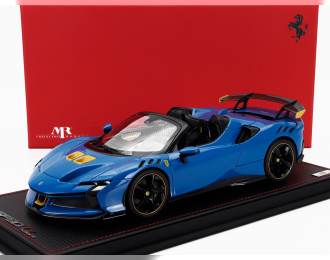 FERRARI Sf90 Xx Stradale Spider (2024) - Con Vetrina - With Showcase, Azzurro Dino - Light Blue Black Yellow