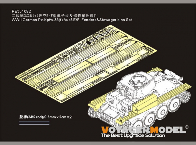 Фототравление для немецкого Pz.Kpfw.38(t) Ausf.E/F Fenders&Stowage bins Set