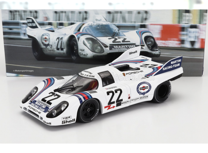 PORSCHE 917k 4.9l Team Martini Racing №22 Winner 24h Le Mans (1971) Helmut Marko - Gijs Van Lennep, White Blue