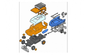 Сборная модель Land Rover Adriatic с лодкой 