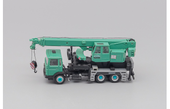 MAN F90 26.321 DFK mit Liebherr LTF 1030-3 Fertighauskran "Schwarz Bau", green