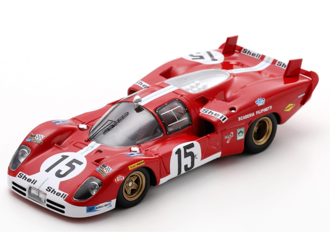 FERRARI 512S 5.0L V12 Team Scuderia FILIPINETTI №15 24h Le Mans 1970 Mike Parkes - Herbert Mueller