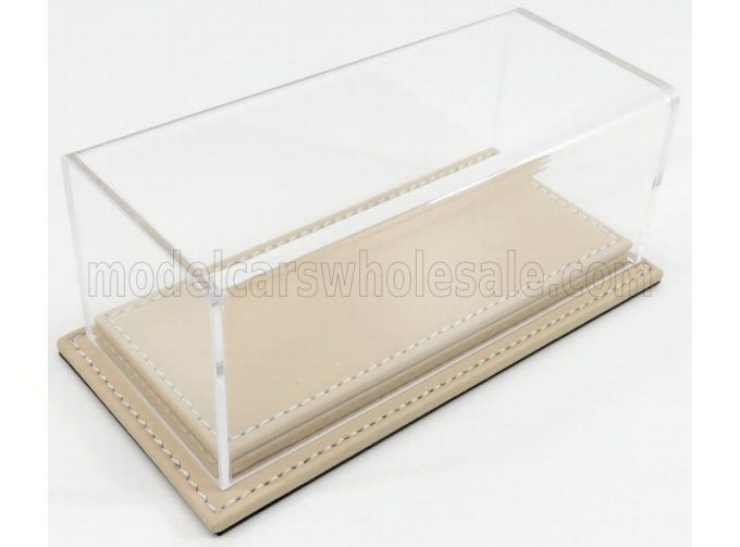 VETRINA DISPLAY BOX Molhouse Base In Pelle - Leather Base Beige - Lungh.lenght Cm 17 X Largh.width Cm 8 X Alt.height Cm 7 (altezza Interna 5.2 Cm ), Plastic Display