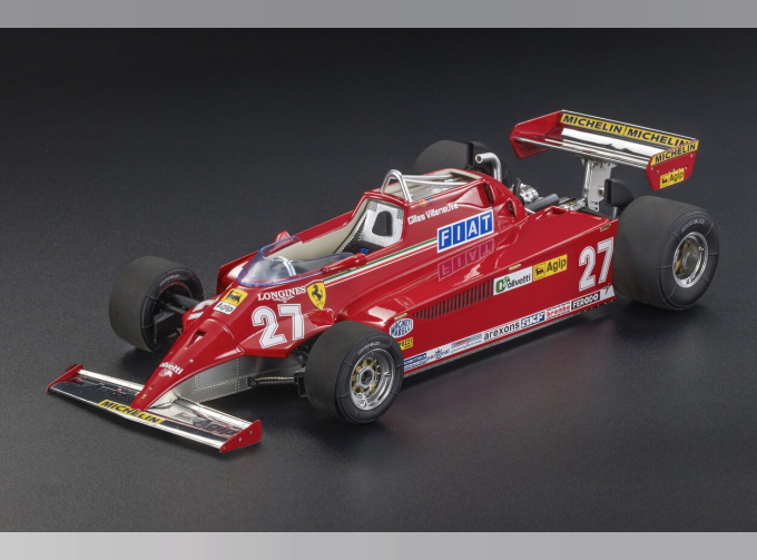 FERRARI F1 126ck №27 Winner Monaco Gp (1981) Gilles Villeneuve - Apribile - With Openings - Dettaglio Motore - Engine Detail, Red Silver