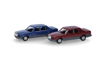 Сборная модель набор из 2х MERCEDES-BENZ S-Klasse W126, синий / красный