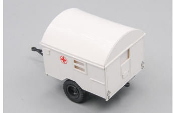 Прицеп одноосный, кунг медицинский, белый