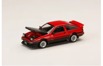 TOYOTA Sprinter Trueno GT APEX (AE86) Late Ver. JDM Style Carbon Bonnet, red/black