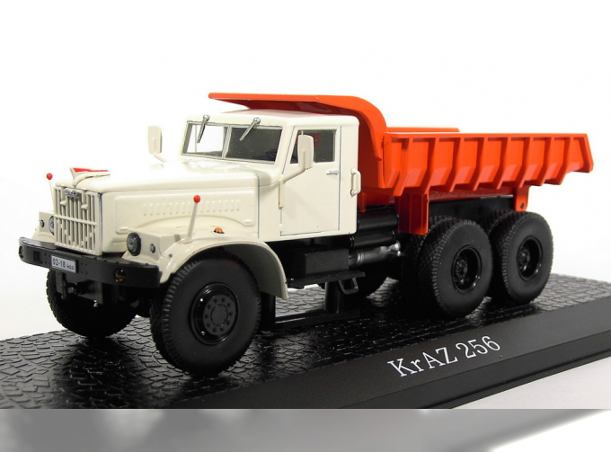 KRAZ 256, серия грузовиков от Atlas Verlag, белый / оранжевый