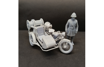 Сборная модель мотоцикл FN M12SM Brandweerwagen (+ фигурка пожарного)
