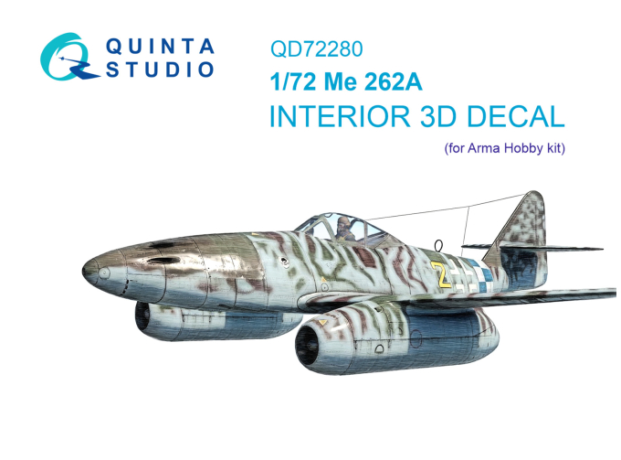 3D Декаль интерьера кабины Me 262A (Arma Hobby)