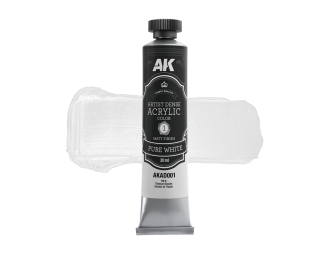 Краска акриловая ARTISTIC DENSE в тюбике - Чистый белый / PURE WHITE – ARTISTIC DENSE ACRYLIC COLOR, 20 мл