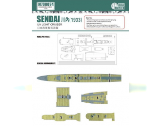 Маска окрасочная IJN Light Cruiser Sendai 1933 (for aoshima 040133)